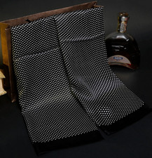 100 Silk satin Scarf men neckerchief Wrap Polka Dot black gray white soft MY1