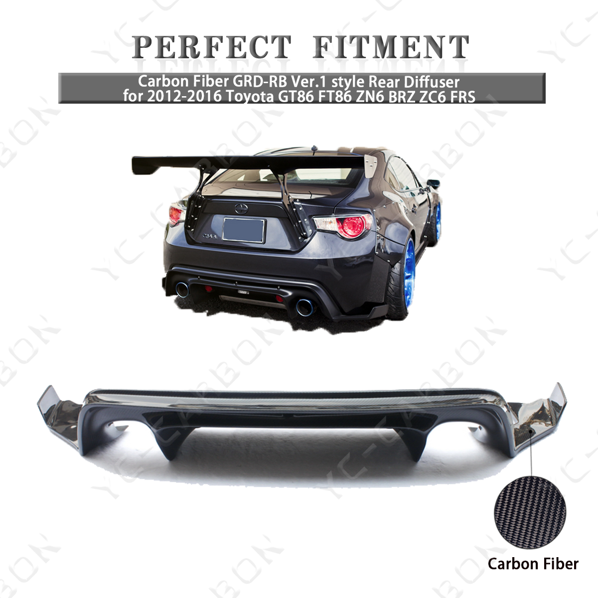 2012-2016 Toyota GT86 FT86 ZN6 BRZ ZC6 FRS Carbon GRD-RB Ver.1