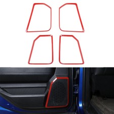 Interior Door Speaker Trim Cover Decor Ring Frame Red For Dodge Ram 1500 2010-17 Interior Door Speaker Trim Cover Decor Ring Frame Red For Dodge Ram 1500 2010-17