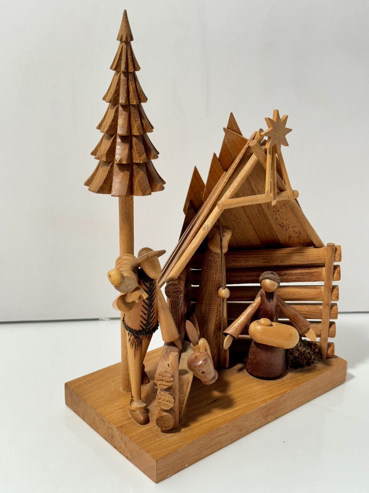 VINTAGE CRECHE NATIVITY S SITARSKI J FEDOROWICZ HANDMADE CARVED WOOD