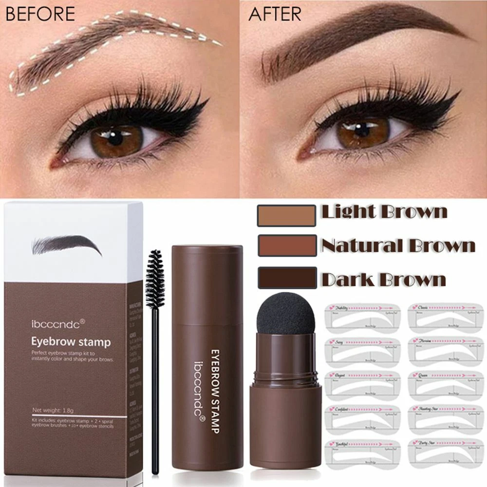 Waterproof Eyebrow Stamp Shaping Makeup Sets One Step Brow Stamp Shaping Kits
