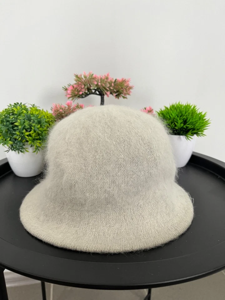 KANGOL Vintage Unisex Gris Angora Raro Sherpa Panamá Sombrero Cubo Talla Única Foto 4 de 4