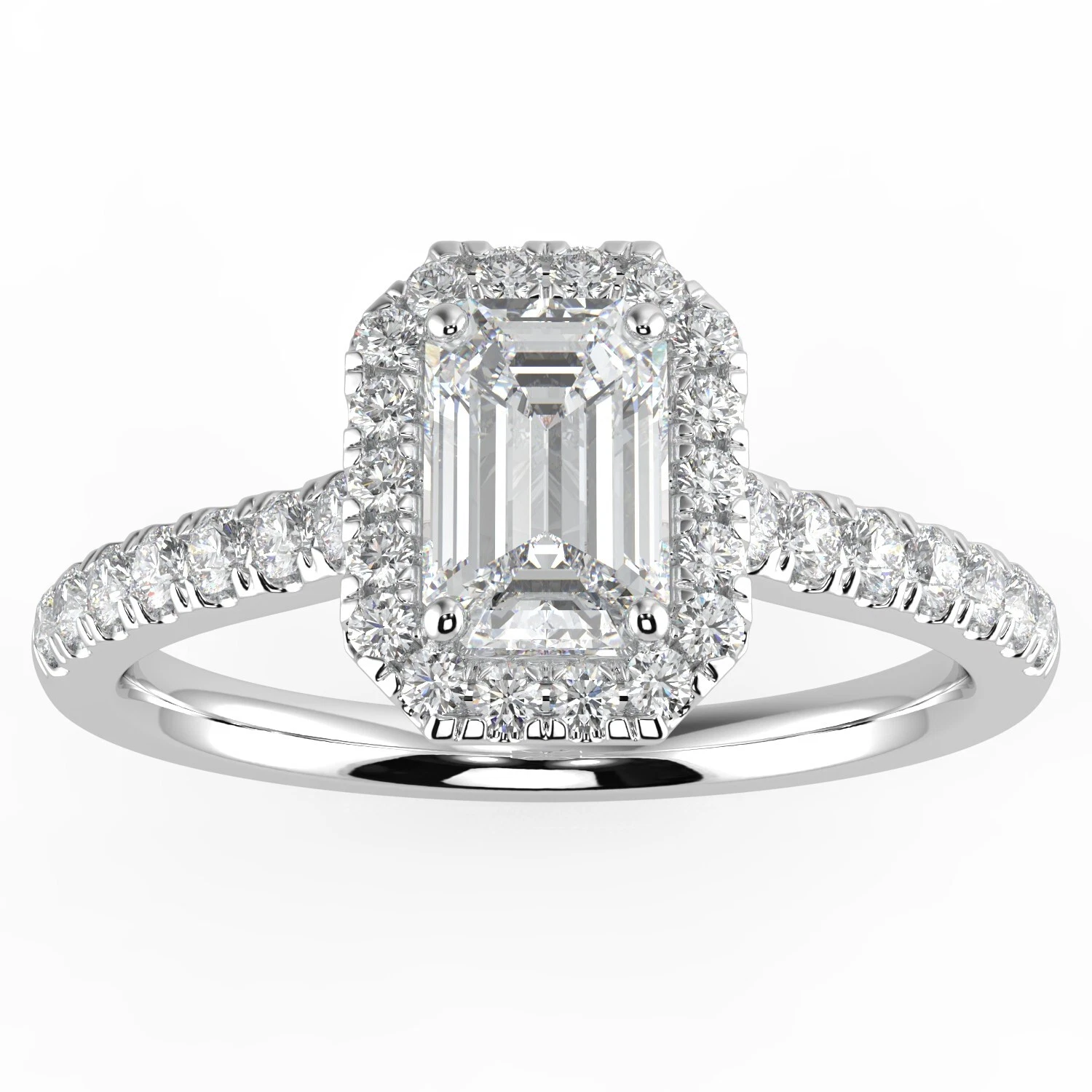 1.0 Ct F VS Emerald Diamond Engagement Ring IGI Certified Lab Grown 14k Gold image-1