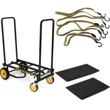 Rock N Roller R8RT Mid 8-in-1 Folding Multi-Cart with Deck and Straps Bundle