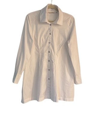 Soft Surroundings Tunic Top Size Medium White Cotton Spandex