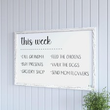 Wall Mount Whitewashed White Board - 24"x36" - Dry Erase Marker, 4 Magnets,