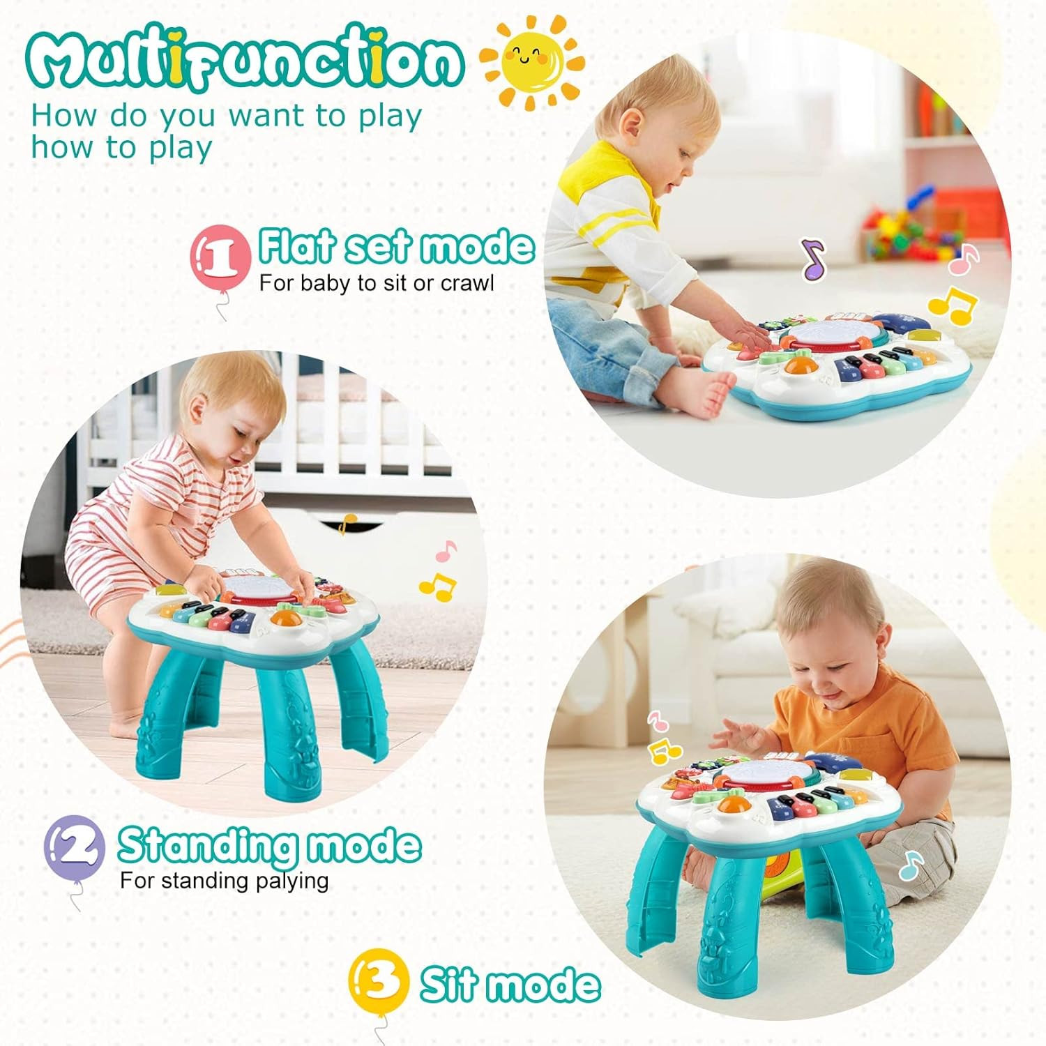 Baby & Toddler Toys, Baby Activity Center 6 to 12-18 Month Old, Learning Musical