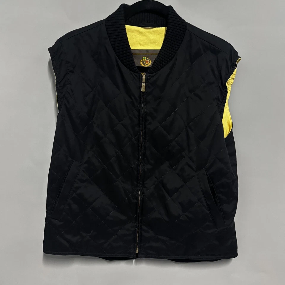 Chaleco Acolchado Loro Piana Para Hombres Negro Mezcla Cachemira Forro Cremallera Frontal Hecho en Italia Foto 4 de 4