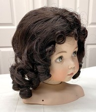 MOLLY WIG Dark Brown size 8-9 long ringlets, center part  curly tendril bangs
