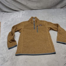 Patagonia Sweatshirt Boys Medium 10 Brown Better Sweater 1/4 Zip Fleece Pullover