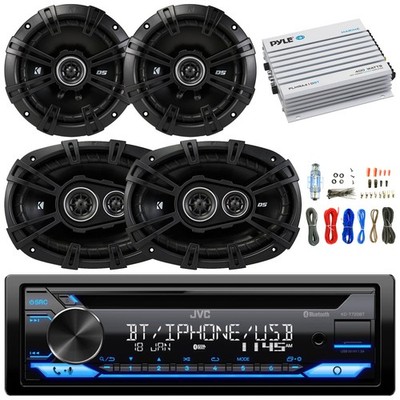 JVC KD-T720BT CD Player Receiver, 2x 6.5'' Speakers, 2x 6x9'' Speakers, 4CH Amp