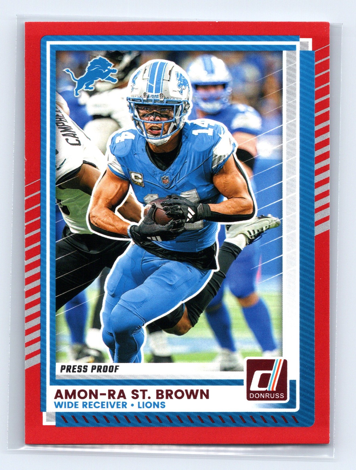 Amon-Ra St. Brown Detroit Lions 2025 Donruss #81 Press Proofs Red