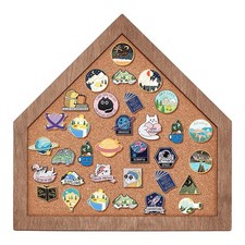 1pc Wall Mounted Brooch Jewelry Display Cork Tray Enamel Pins Collection