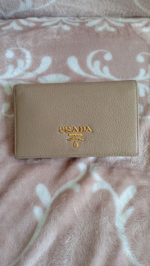 Prada Card Case Leather Unisex Slim Wallet, Used Condition