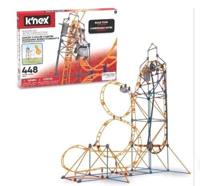 kinn Knex Amazin' 8 Roller Coaster Building Set Motorized 448 pcs New