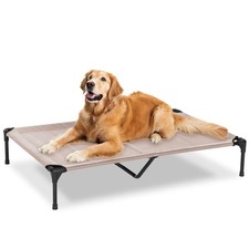 Elevated Dog Bed for Outdoor, XL Raised Dog Cot with Washable Mesh, Cooling P...