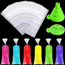 240 Pcs Ice Bolis Bags Disposable Pop Bags with Funnel,3 X 10 Inch