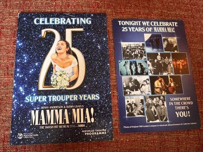 VERY RARE * MAMMA MIA  The Musical London 25th Anniversary Programme & Insert