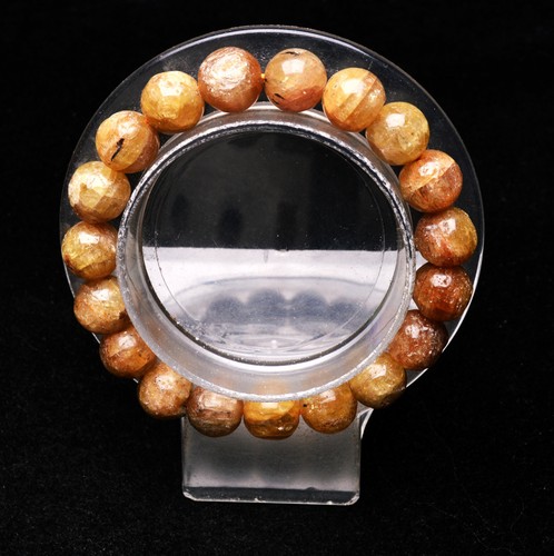 10.3mm Genuine Natural Yellow Kunzite Gemstone Crystal Round Beads Bracelet AAA - Picture 10 of 12