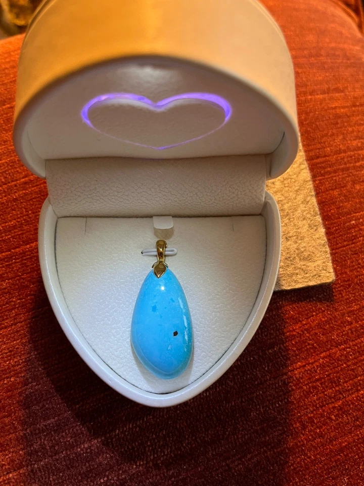 Kettenanhänger 375er Gelbgold mit Türkis Cabochon von SOGNI D'ORO - Bild 2 von 4