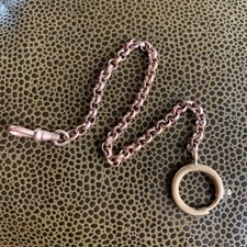 Antique 8" Gold Filled Circular Link Pocket Watch Chain 6.37 Grams