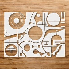 Abstract Geometric Triangles Wall Art Reusable Plastic Stencil Physical - Ste  