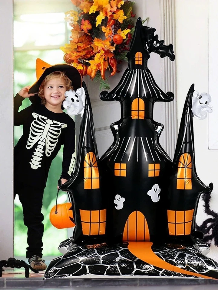 58" Halloween Haunted House Foil Balloon Giant Spooky Horror Castle Party Decor - image 2 of 4