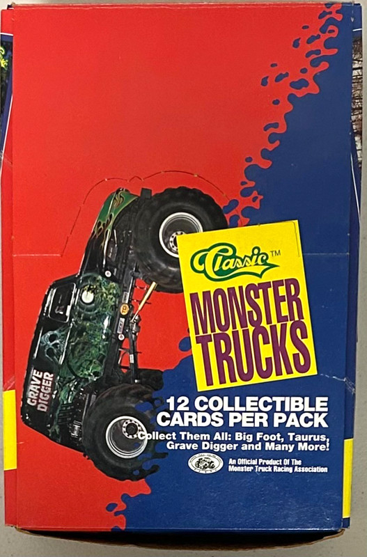 1990 Classic 'Monster Trucks' Collectible Cards Box - 36 Sealed Packs