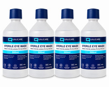Eye Wash Bottles 4 x 500ml Sterile Saline Workplace First Aid PPE Eye Safety