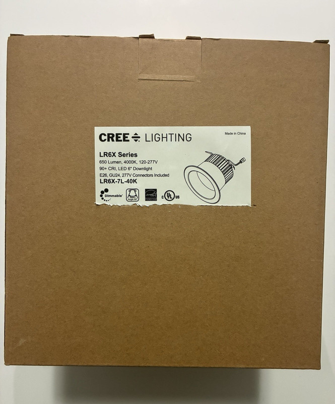 Cree Lighting LR6X Series LED Recessed Downlight 4000K 650 Lumens LR6X-7L-40K