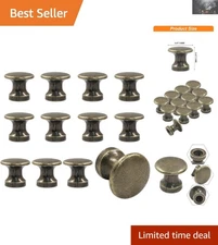 Set of 12 Antique Mini Cabinet Knobs - 11.5mm Bronze Metal Drawer Handles