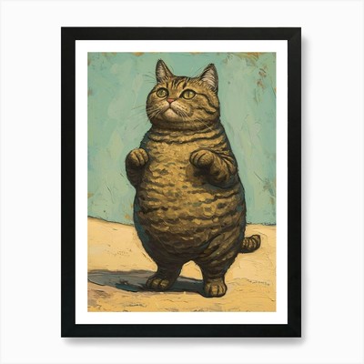 Munchkin Katze Relief Illustration 2 gerahmte Wandbilder Poster Leinwanddruck Bild