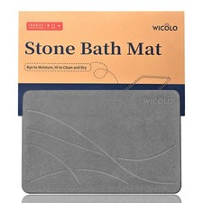 DARK GRAY - WICOLO STONE BATH MAT,DIATOMACEOUS MAT,ABSORBENT, QUICK DRYING