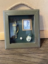 Vintage Golf Shadow Box Wall Mounted 5.75 x 5.5 Inches Sports Decor
