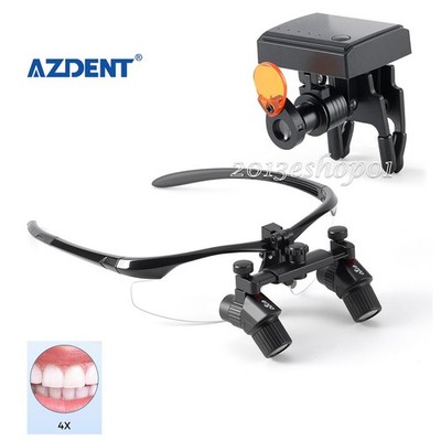 4.0X Dental Medical Surgical Binocular Loupes Magnifier/5W Filter LED Headlight