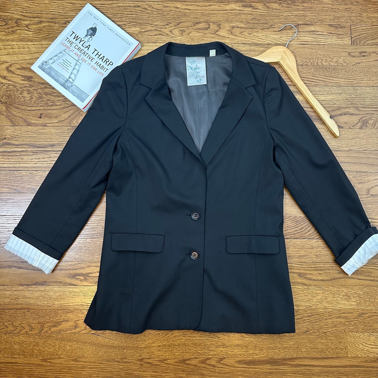 Hinge Black Two Button Blazer SIZE MEDIUM - image 1