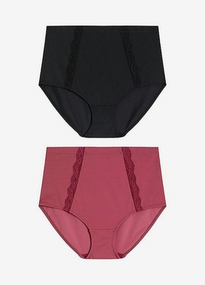 2er Pack Shape Slip Gr. 44 Schwarz Beere Damen-Unterwasche Panty Unterhose Neu