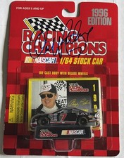 Racing Champions #7 Geoff Bodine 1996 NASCAR QVC Black Ford Thunderbird Signed