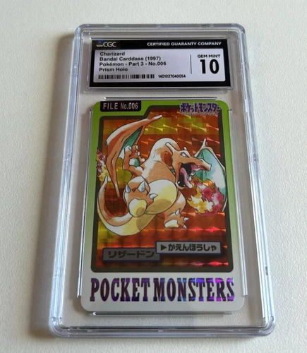 1997 Pokemon Bandai Carddass Prism Holo Charizard 06 CGC 10 Gem Mint Japanese