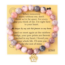 Memorial Gifts for Loss of Pet  s Mom Pet Keepsake Dog Cat Paw Charm Pink Zebr...