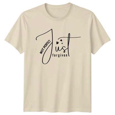Not Perfect Just Forgiven Christian Faith T-Shirt -a