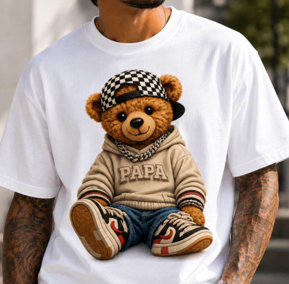 Papa Mama Teddy Bear Shirt Matching Mom Dad Family Graphic Tee