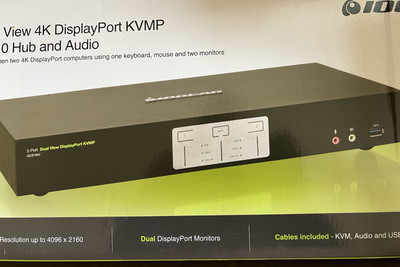 IOGEAR 2-Port Dual View 4K Display Port KVMP w/ USB 3.0 Hub & Audio GCS 1942