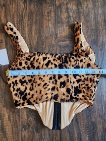 Superdown Savanah Crop Top Corset Bustier Boned Bodice Leopard Sleeveless Sz XS