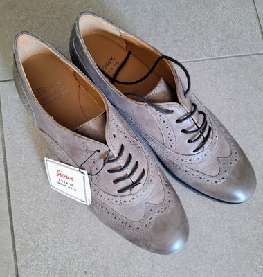 SIOUX  Halbschuhe mit Lochmuster Budapester, Stone, Kalbnubuk 38,5,neu,NP 120 