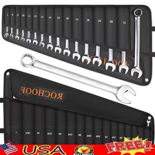 Combination Wrench Set 32PCS Wrench Set  12-Point SAE Metric W/ Rolling Pouch