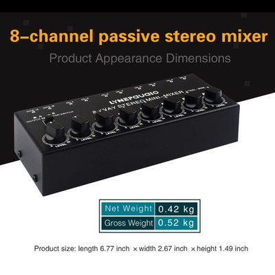 8 in 2 Out AV Switch RCA Switcher Lautsprecher Splitter Box für Stereo Audio