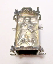 Antique Victorian Napkin Ring James Tufts Sleeping Baby in Crib