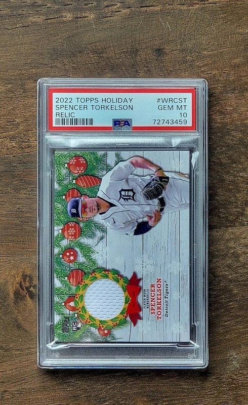 2022 SPENCER TORKELSON Topps Holiday Jersey Relic PSA 10 Rookie LOW POP #WRCST 