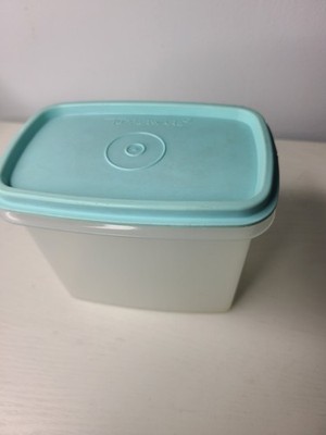 Vintage Tupperware Servalier 1243 Container 1244 Aqua Lid 1970s USA